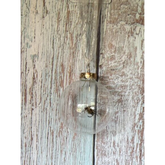 Glass Fishing Lure Ornaments With Wicker Basket - Set Of 2 2 3/4" & 3 1/4" - Picture 6 of 8